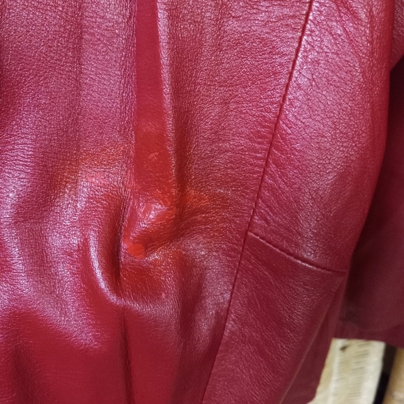 CHIC'S  Design Jacket Red Leather  Blazer Button Down  Size 12/44 chest - Picture 7 of 12